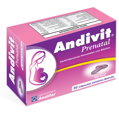 Andivit Prenatal Cápsulas Gelatina Blanda x 30