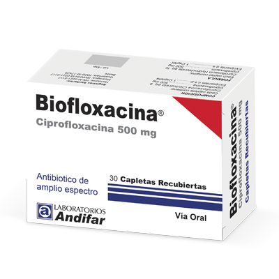 Biofloxacina 500 mg Capletas Recubiertas x 30